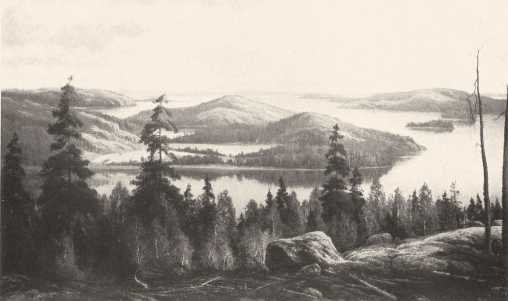 FINLAND. A summer evening 1908 old antique vintage print picture